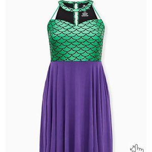 Torrid disney little mermaid hi low skater dress